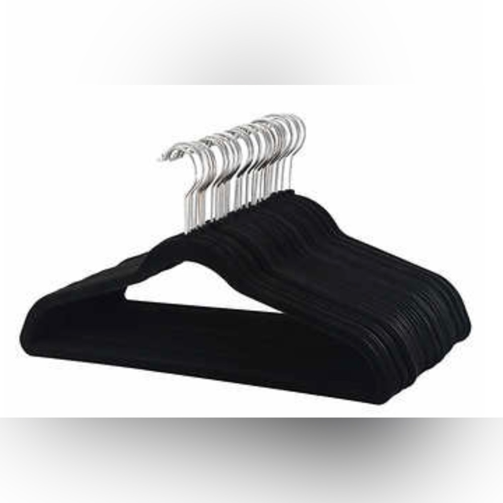 Space Saving Flocked Non-Slip Space Saving Hangers Swivel Hook - 50 Pack